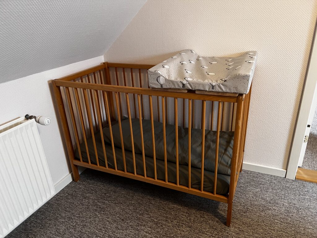 Crib and changing pad